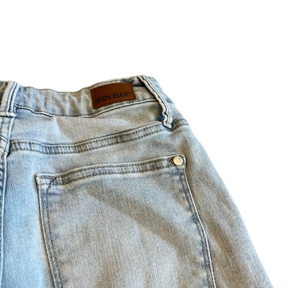 Judy Blue Straight Fit Light Wash Jeans Stretch Wide Leg Denim Size 27 Women's - Picture 8 of 11